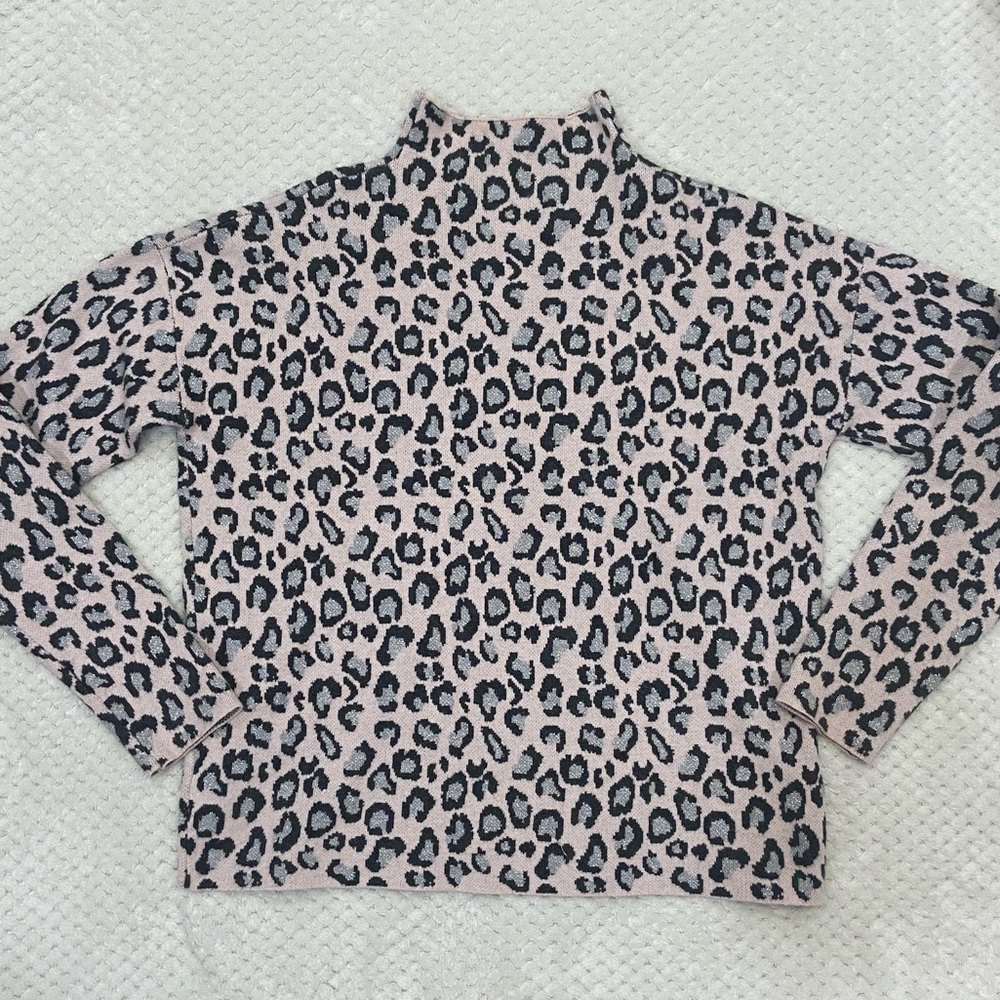 ORIGINALLY $150 (CYNTHIA ROWLEY) Light Pink Cheetah Sweater. PERFECT CONDITION!